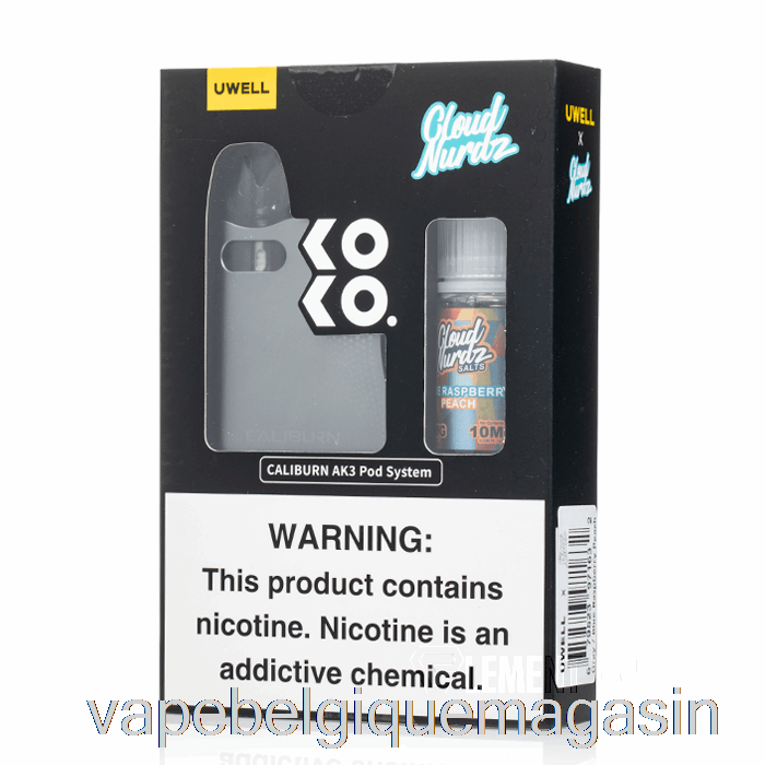 Vape Shop Bruxelles Kit Uwell X Dv Caliburn Ak3 + 50mg Sel De Nic [gris] Cloud Nurdz - Pêche Framboise Bleue